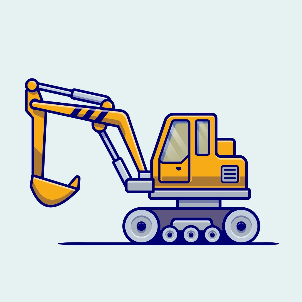 tractor-vehicle-cartoon-building-transportation-isolated