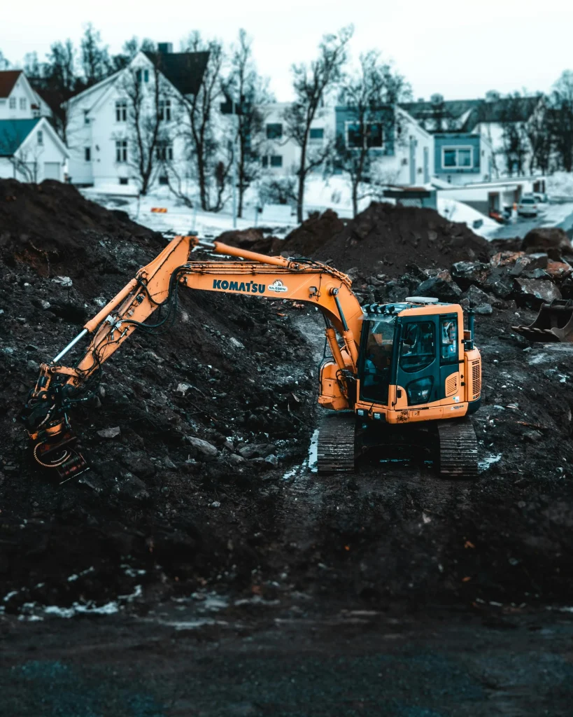 1- working excavator