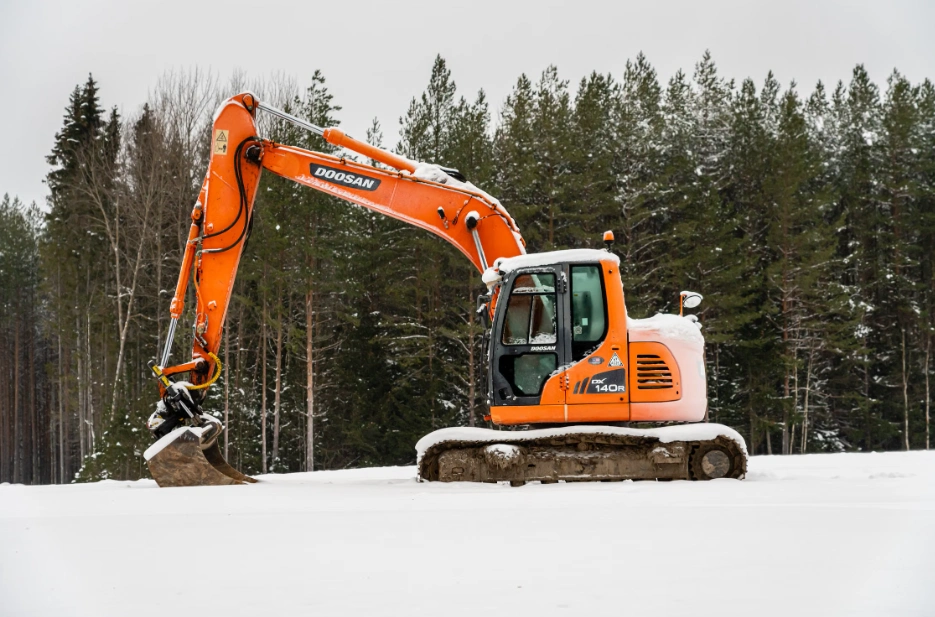 Excavator working